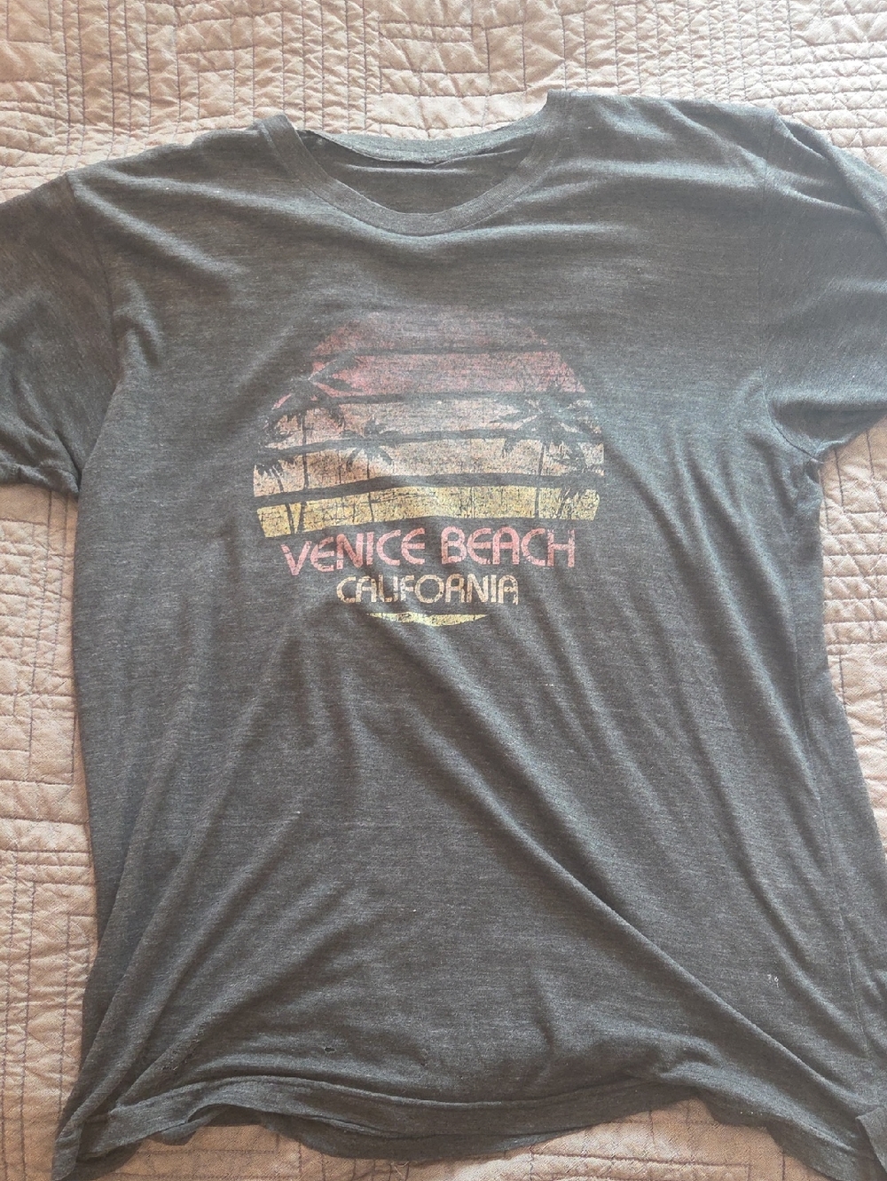 Venice Beach California Graphic T‑Shirt - Charcoal